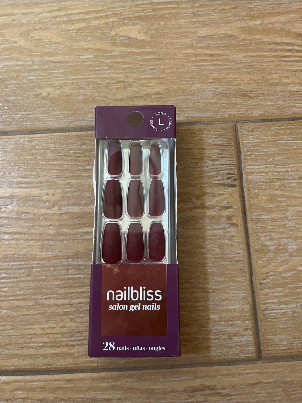 Salon Gel Press-On Nails in Deep Burgundy